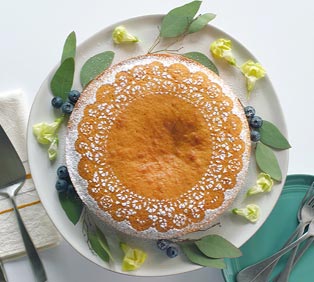 Lemon Blueberry Cornmeal Cake